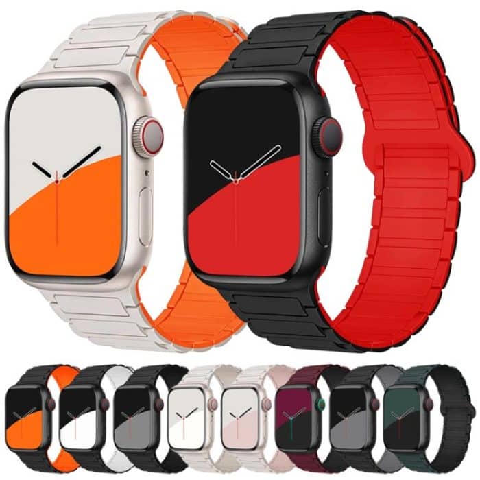 xDfind Magnetic Three-bead Silicone Watch Band, For Apple Watch 42 / 44 / 45 / 46 / 49mm, For Apple Watch 38 / 40 / 41 / S10 42mm – Bild 2
