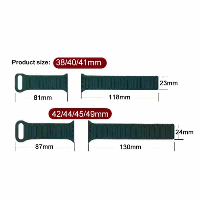 xDfind Magnetic Three-bead Silicone Watch Band, For Apple Watch 42 / 44 / 45 / 46 / 49mm, For Apple Watch 38 / 40 / 41 / S10 42mm – Bild 3