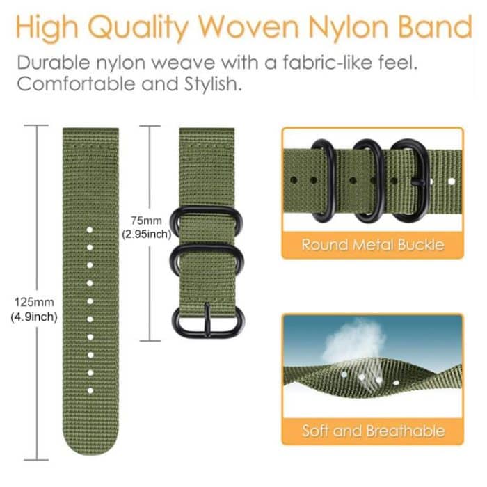xDfind Ring Buckle Nylon Canvas Watch Band, For Huawei Watch Fit4 / Fit4 Pro / Fit3, For Huawei Watch D2 – Bild 4