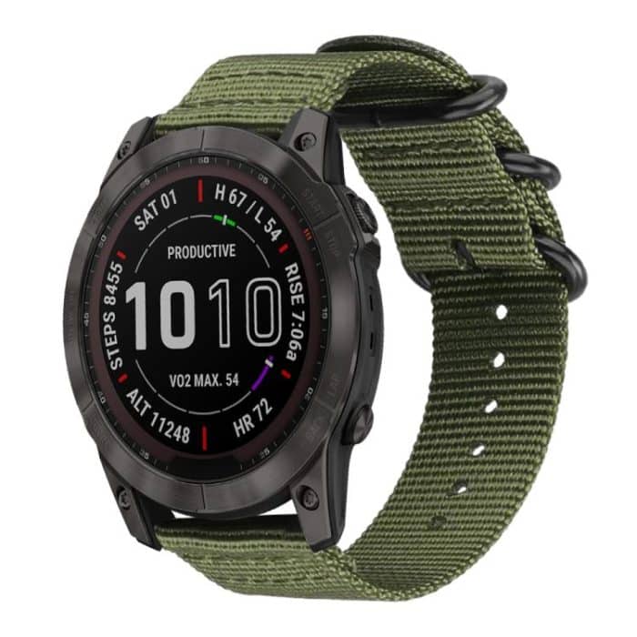 xDfind Ring Buckle Nylon Canvas Watch Band, For Garmin Fenix 8/7X/6X/5X 26mm, For Garmin Fenix 8/7/6/5 22mm, For Garmin Forerunner 235/220/620/630, For Garmin Forerunner 35 / 30 / 35J – Bild 1