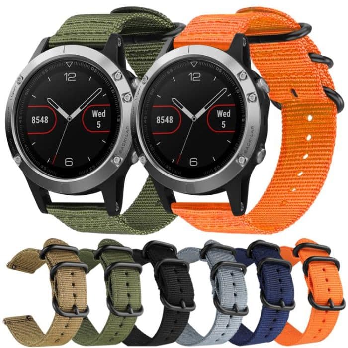 xDfind Ring Buckle Nylon Canvas Watch Band, For Garmin Fenix 8/7X/6X/5X 26mm, For Garmin Fenix 8/7/6/5 22mm, For Garmin Forerunner 235/220/620/630, For Garmin Forerunner 35 / 30 / 35J – Bild 2