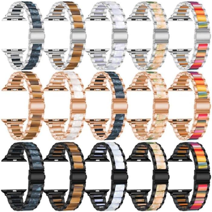 xDfind Three Beads Metal Resin Watch Band, For Apple Watch 42 / 44 / 45 / 46 / 49mm, For Apple Watch 38 / 40 / 41 / S10 42mm – Bild 5