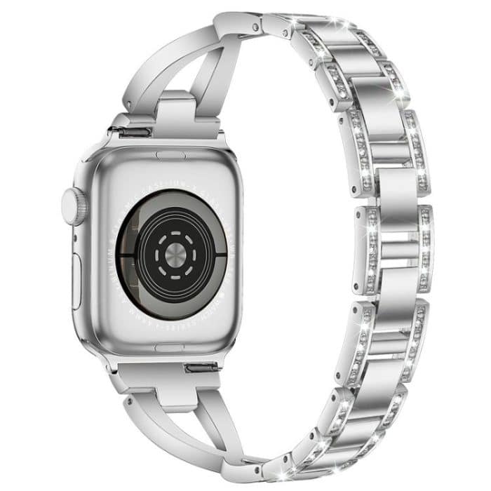 xDfind X-Shaped Single Row Diamond Metal Watch Band, For Apple Watch 42 / 44 / 45 / 46 / 49mm, For Apple Watch 38 / 40 / 41 / S10 42mm – Bild 2