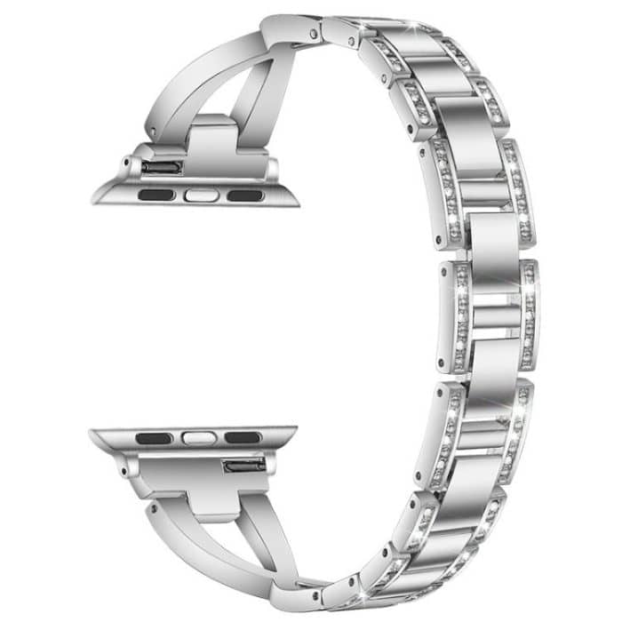 xDfind X-Shaped Single Row Diamond Metal Watch Band, For Apple Watch 42 / 44 / 45 / 46 / 49mm, For Apple Watch 38 / 40 / 41 / S10 42mm – Bild 3