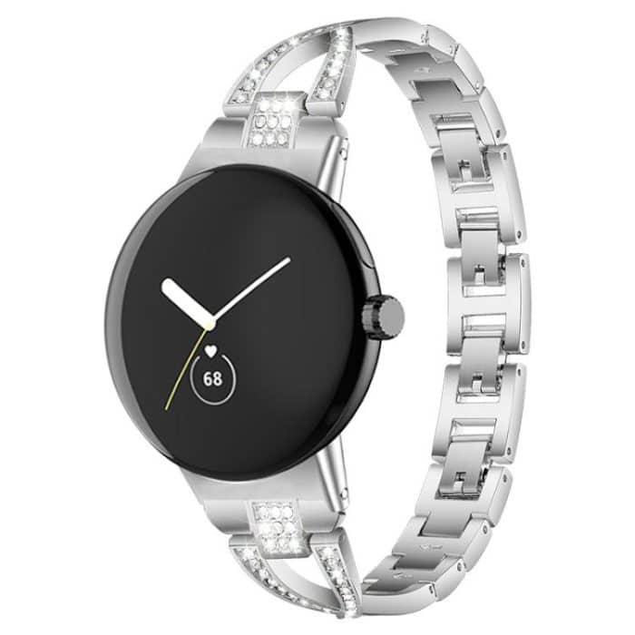EDA008400101A.jpg xDfind X-Shaped Single Row Diamond Metal Watch Band, For Google Pixel Watch / Watch2 / Watch3 41mm – Bild 1
