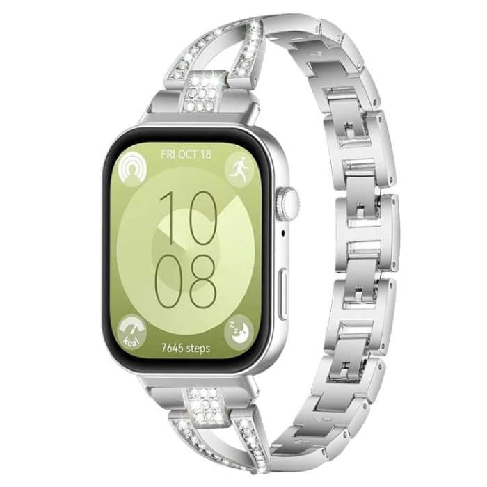 EDA008400201A.jpg xDfind X-Shaped Single Row Diamond Metal Watch Band, For Huawei Watch Fit4 / Fit4 Pro / Fit3 – Bild 1