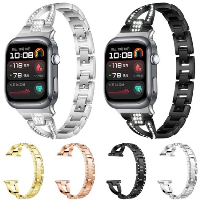 xDfind X-Shaped Single Row Diamond Metal Watch Band, For Huawei Watch Fit4 / Fit4 Pro / Fit3 – Bild 2