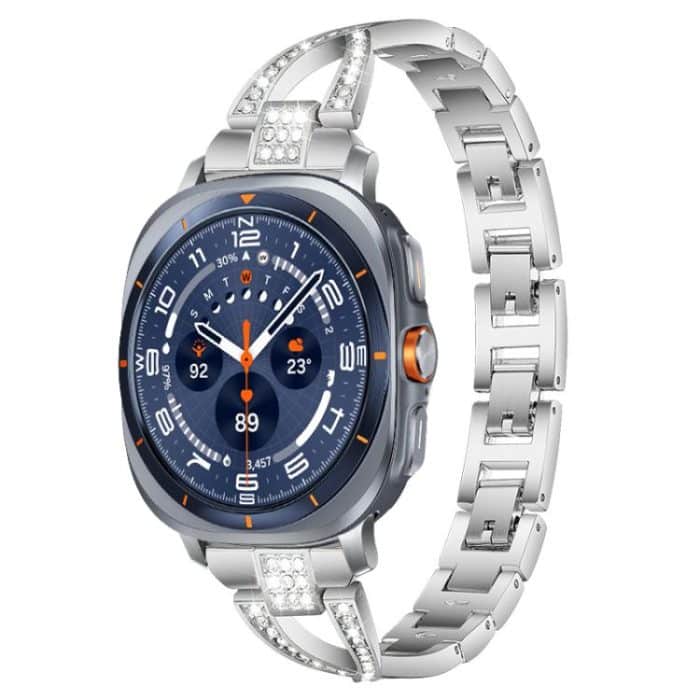 xDfind X-Shaped Single Row Diamond Metal Watch Band, For Samsung Galaxy Watch Ultra/Ultra 2025, For Samsung Galaxy Watch8 / 8 Classic, For Samsung Galaxy Watch 7 / 6 / 5 / FE – Bild 1