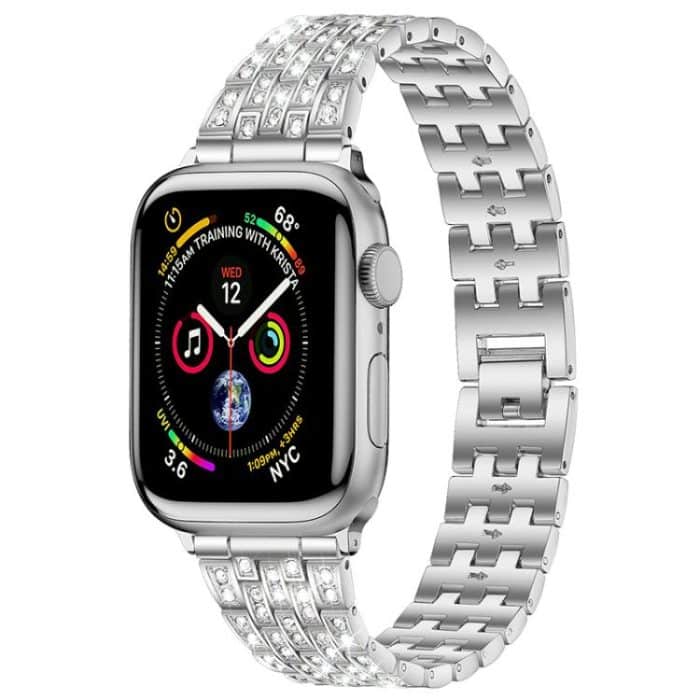 EDA008402201A-2.jpg xDfind Five Beads Full Diamond Metal Watch Band, For Apple Watch 42 / 44 / 45 / 46 / 49mm, For Apple Watch 38 / 40 / 41 / S10 42mm – Bild 1