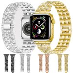xDfind Five Beads Full Diamond Metal Watch Band, For Apple Watch 42 / 44 / 45 / 46 / 49mm, For Apple Watch 38 / 40 / 41 / S10 42mm – Bild 5