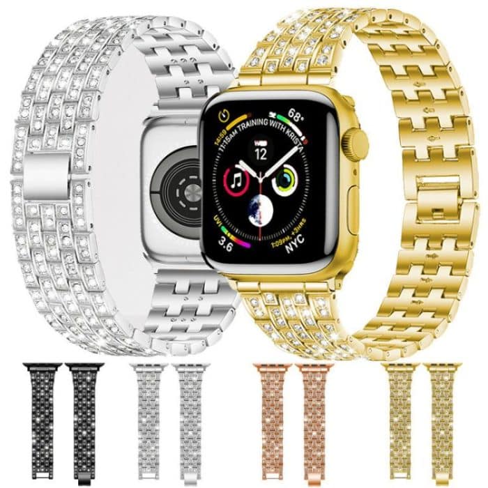xDfind Five Beads Full Diamond Metal Watch Band, For Apple Watch 42 / 44 / 45 / 46 / 49mm, For Apple Watch 38 / 40 / 41 / S10 42mm – Bild 5