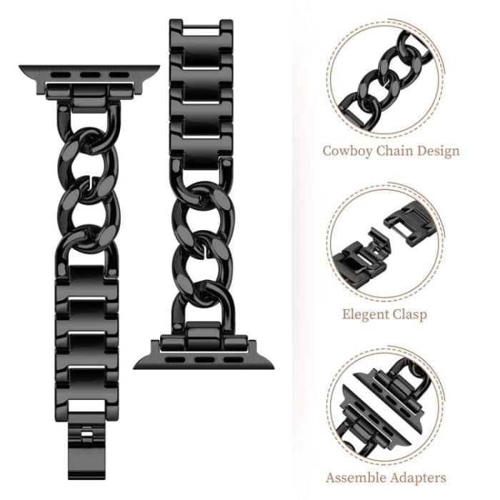 xDfind Denim Chain Metal Watch Band, For Apple Watch 42 / 44 / 45 / 46 / 49mm – Bild 5