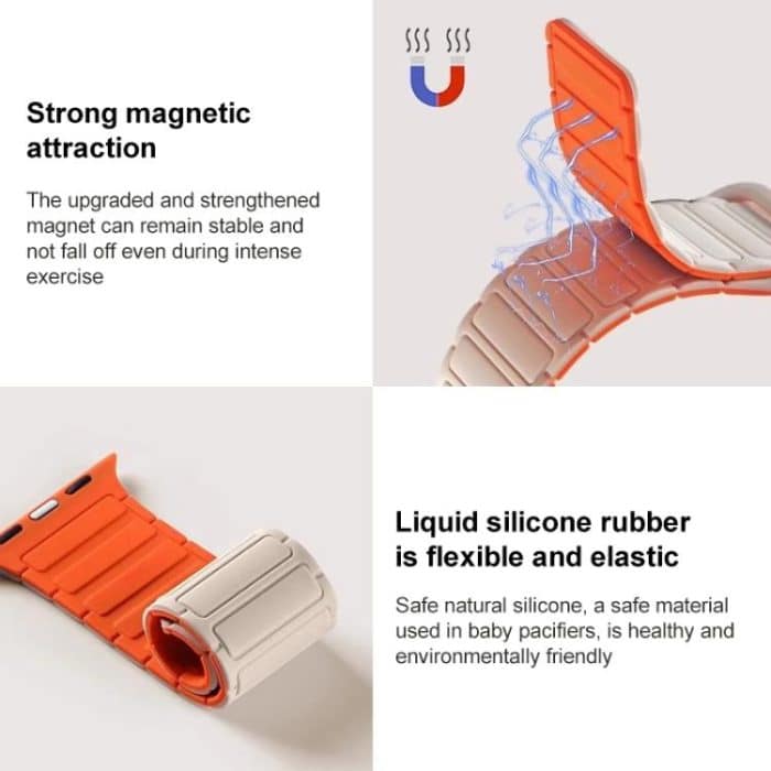 xDfind I-shaped Magnetic Silicone Watch Band – Bild 4