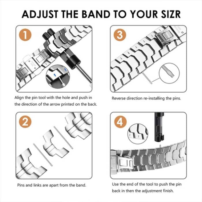 xDfind Butterfly Buckle Stainless Steel Watch Band, For Apple Watch 42 / 44 / 45 / 46 / 49mm, For Apple Watch 38 / 40 / 41 / S10 42mm – Bild 10