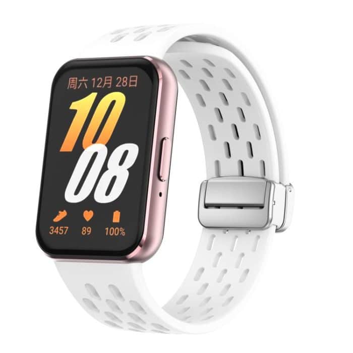 EDA008427801A.jpg xDfind Mesh Magnetic Silver Buckle Silicone Watch Strap, For Samsung Galaxy Fit 3 – Bild 1