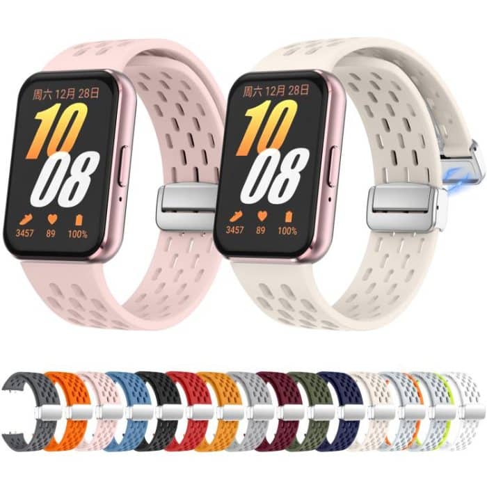 xDfind Mesh Magnetic Silver Buckle Silicone Watch Strap, For Samsung Galaxy Fit 3 – Bild 8