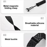xDfind Hole Style Magnetic Black Buckle Silicone Watch Band, For Samsung Galaxy Fit3 – Bild 8