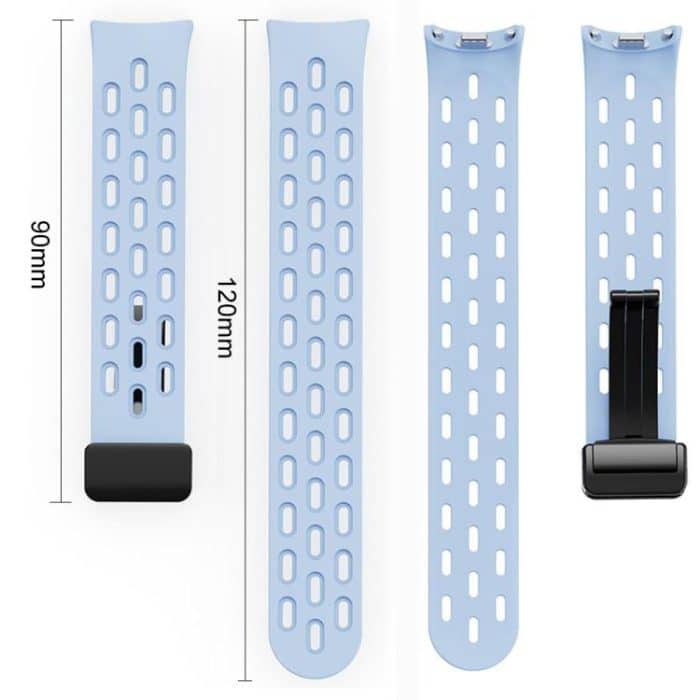 xDfind Holes Magnetic Black Buckle Silicone Watch Band, For Xiaomi Smart Band 10 / 9 / 8 – Bild 4