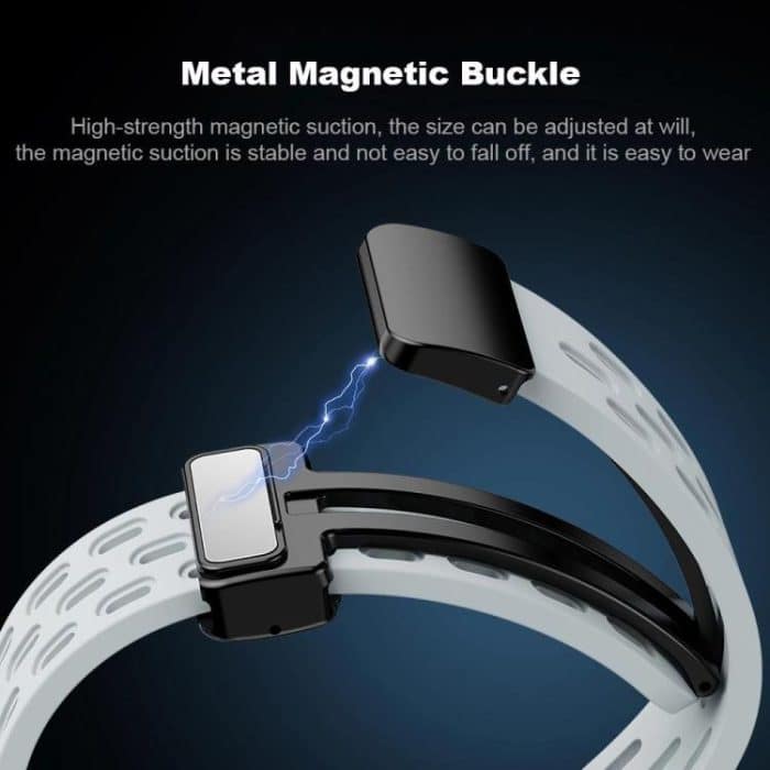 xDfind Holes Magnetic Black Buckle Silicone Watch Band, For Xiaomi Smart Band 10 / 9 / 8 – Bild 5