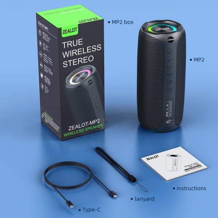 Zealot MP2 20W Portable Outdoor RGB Bluetooth Speaker – Bild 17