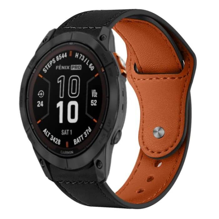 EDA008448201A.jpg xDfind Rivet Buckle Genuine Leather Watch Band, For Garmin Fenix 8/7X/6X/5X 26mm, For Garmin Fenix 8/7/6/5 22mm – Bild 1