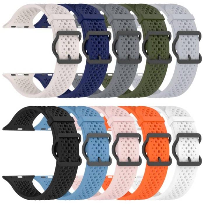 xDfind Breathable Silicone Watch Band, For Apple Watch 42 / 44 / 45 / 46 / 49mm, For Apple Watch 38 / 40 / 41 / S10 42mm – Bild 4
