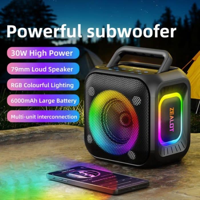 Zealot PT01 30W Portable Outdoor IPX6 RGB Stereo Bluetooth Speaker – Bild 5