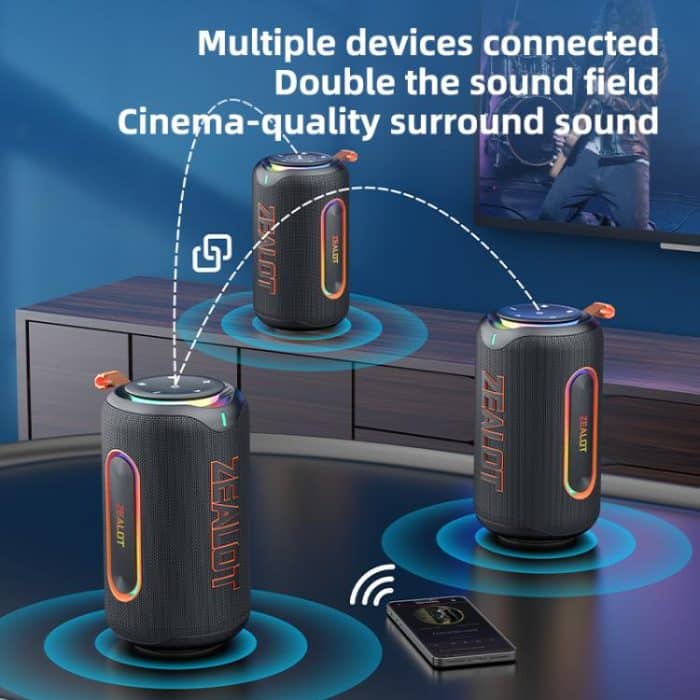 Zealot MP1 60W Portable Outdoor RGB Bluetooth Speaker – Bild 8