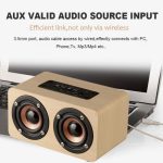 K5 Wooden Wireless Bluetooth Speaker, Support Bluetooth, AUX, TF Card – Bild 4