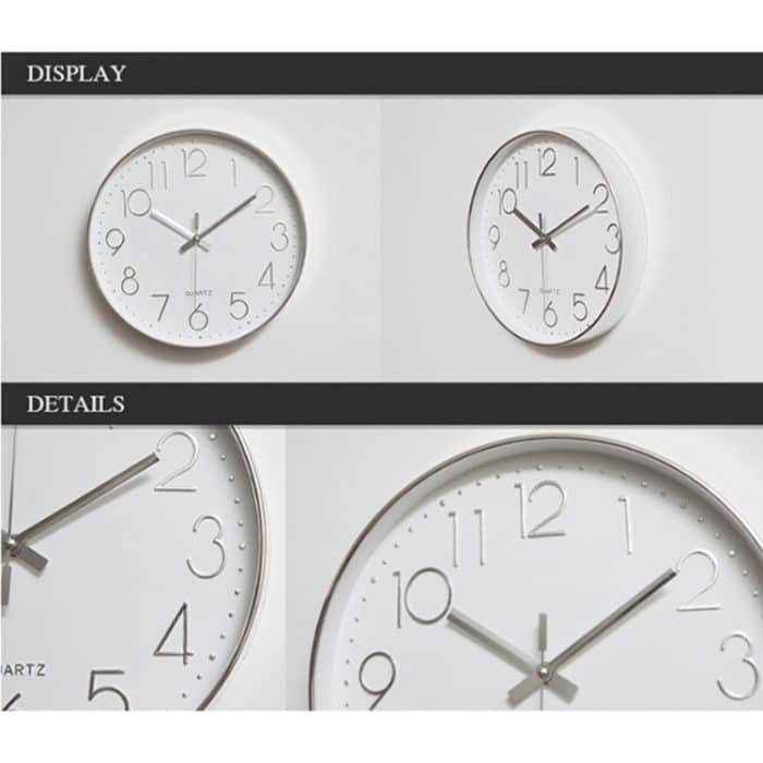 Moderne, leise, nicht tickende 30,5 cm große, runde, dekorative Wand-Quarzuhr für Zuhause, Büro, Zimmer, 2876 – Bild 3