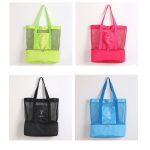 Tragbare doppellagige Mesh-Sporttasche für Strand, Picknick, Schulter-Aufbewahrungstasche, Handtasche, Double Layer Handbag(Black), Double Layer Handbag(Green), Double Layer Handbag(Blue), Double Layer Handbag(Red) – Bild 11