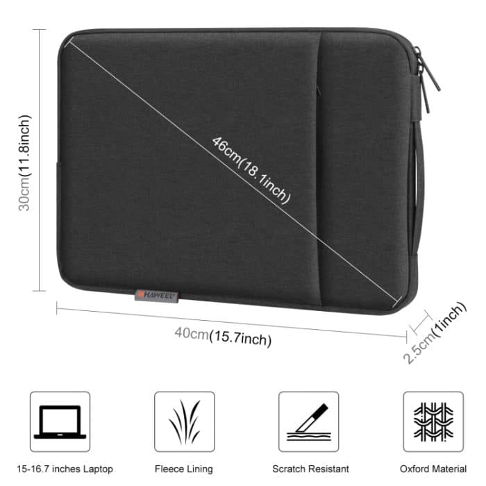 HAWEEL Laptop-Hülle mit Reißverschluss, Aktentasche mit Griff für 15-16,7-Zoll-Laptops, For 15-16.7 inch Laptop (with Handle) – Bild 2