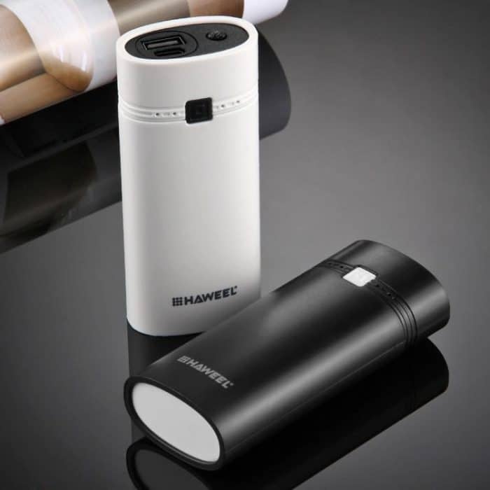 HAWEEL DIY 2x 18650 Akku (nicht im Lieferumfang enthalten), 5600 mAh Power Bank Shell Box mit USB-Ausgang und Anzeige, DIY 2 Batteries(Black), DIY 2 Batteries(White) – Bild 12