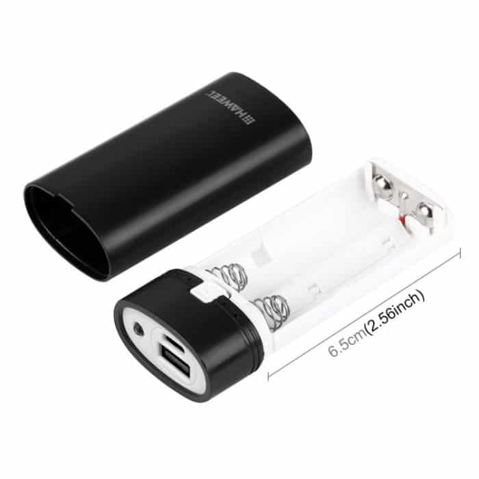 HAWEEL DIY 2x 18650 Akku (nicht im Lieferumfang enthalten), 5600 mAh Power Bank Shell Box mit USB-Ausgang und Anzeige, DIY 2 Batteries(Black), DIY 2 Batteries(White) – Bild 4