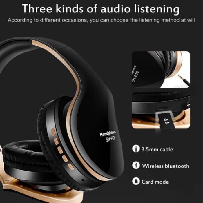 SN-P18 faltbares kabelloses Bluetooth 4.0-Headset mit Mikrofon, unterstützt TF-Karte – Bild 9