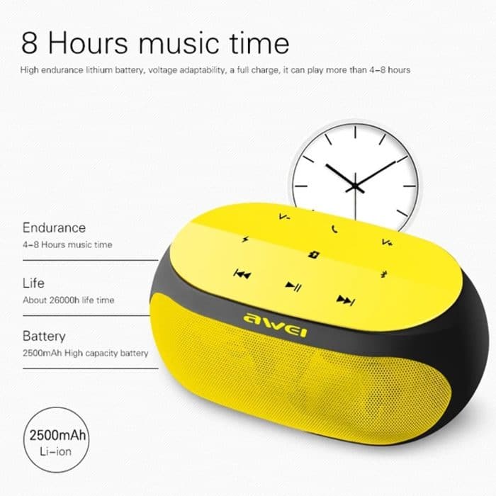 IP7G3211J_3.jpg awei Y200 Kabelloser Bluetooth-Lautsprecher mit Touch-Tasten, unterstützt Aux-Leitung und TF-Karte – Bild 4