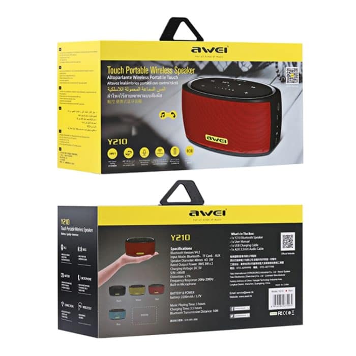 IP7G3212B_10.jpg awei Y210 Tragbarer kabelloser Bluetooth-Lautsprecher V4.2 mit verbessertem Bass, unterstützt NFC / TF-Karte / AUX – Bild 11