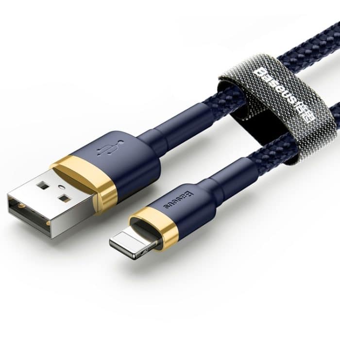 Baseus 2,4 A 1 m USB-auf-8-poliges High-Density-Nylon-Gewebe-USB-Kabel für iPhone, iPad – Bild 3