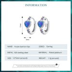 BSE865 S925 Sterling Silber Lila Opal Ohrringe Herzform Vielseitige Ohrringe – Bild 2