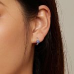 BSE865 S925 Sterling Silber Lila Opal Ohrringe Herzform Vielseitige Ohrringe – Bild 6