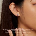 BSE865 S925 Sterling Silber Lila Opal Ohrringe Herzform Vielseitige Ohrringe – Bild 7