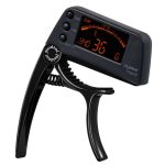 Professioneller Gitarren-Tuner-Clip, chromatischer Clip-On-Tuner im Loft-Stil mit rotierendem LCD-Bildschirm und Lichtanzeige, einhändiger Gitarren-Kapodaster – Bild 2