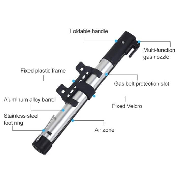 HONOR MP3128 Mini tragbare Fahrrad Luftpumpe aus Aluminiumlegierung aufblasbare Zylinder – Bild 4