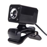 A862 360 Grad drehbare 480P WebCam USB-Drahtkamera mit Mikrofon und 4 LED-Leuchten für Desktop Skype Computer PC Laptop, Kabellänge: 1,4 m – Bild 2