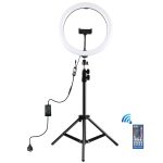PULUZ 11,8 Zoll 30 cm RGB-Licht 1,1 m Stativmontage Dimmbarer LED-Ring Vlogging Selfie Fotografie Videoleuchten Live-Übertragungs-Kits mit Kaltschuh-Stativ-Kugelkopf und Telefonklemme, 12 inch RGB+Tripod(EU), 12 inch RGB+Tripod(UK)... – Bild 2