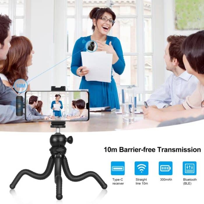 PULUZ Kabelloses Lavalier-Mikrofon für Typ-C-Telefon, Typ-C-Empfänger, Type-C 1 TX + 1 RX – Bild 8