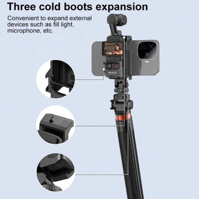 Für DJI OSMO Pocket 3 PULUZ Schutzhülle Rahmen Erweiterung Telefon Klemme, Kompatibel mit Stativ Pole – Bild 6