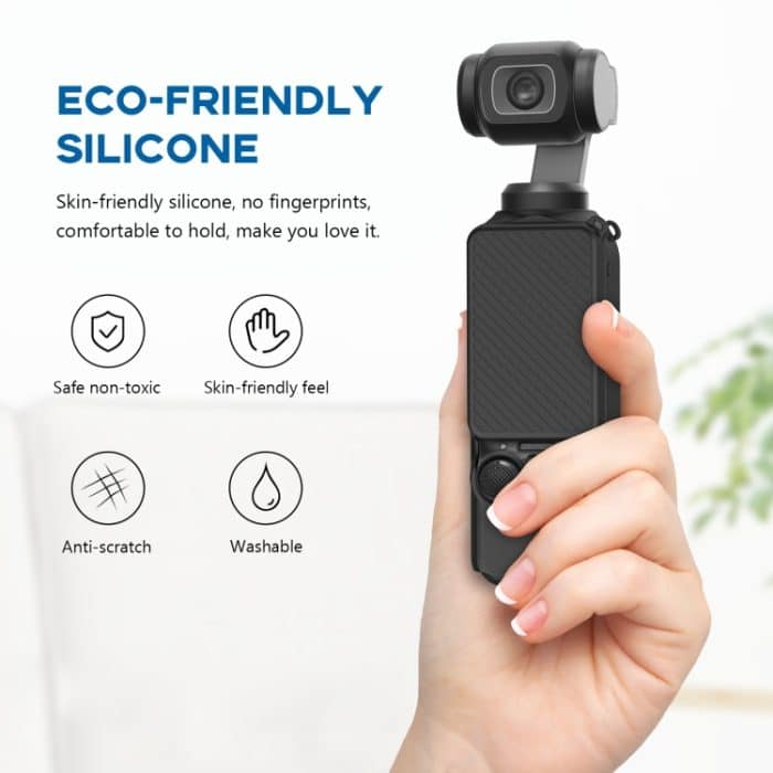 Für DJI OSMO Pocket 3 PULUZ 2 in 1 Silikon-Schutzhülle mit Tragegurt, Silicone Cover(Black), Silicone Cover(Grey), Silicone Cover(Blue) – Bild 5