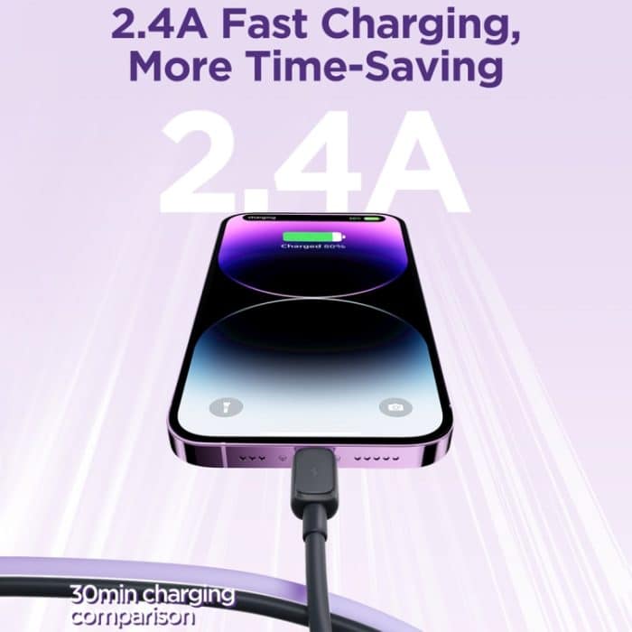 JOYROOM S-AL012A14 Mehrfarbiges 2,4-A-USB-auf-8-Pin-Schnelllade-Datenkabel, Länge: 1,2 m – Bild 2