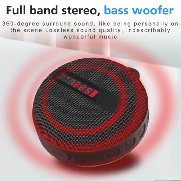 BT368 LED-Digitalanzeige Bluetooth-Lautsprecher für den Außenbereich, tragbar, IPX65 wasserdicht, unterstützt Freisprecheinrichtung / TF-Karte – Bild 5